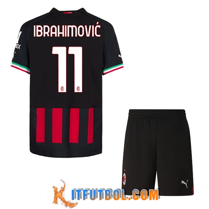 Camisetas De Futbol AC Milan (IBRAHIMOVIĆ #11) Ninos Primera 2022/23
