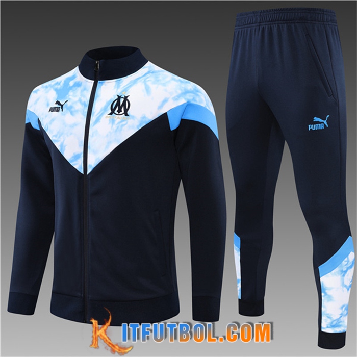 Chandal Equipos De Futbol - Chaqueta Marsella Ninos Azul marino/Blanco 2022/2023