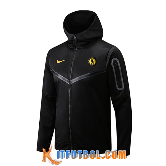 Chaqueta Con Capucha FC Chelsea Negro 2022/2023