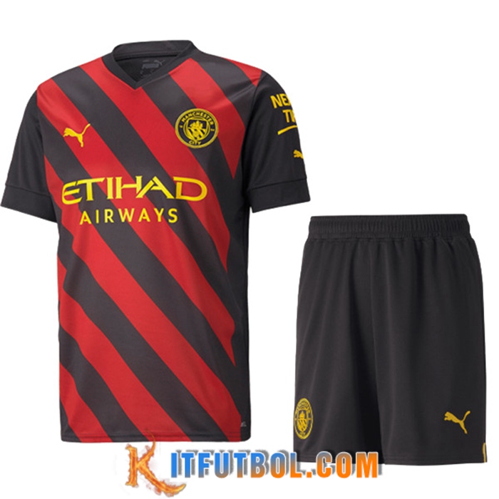 Nueva Camisetas De Futbol Manchester City Ninos Segunda 2022/2023