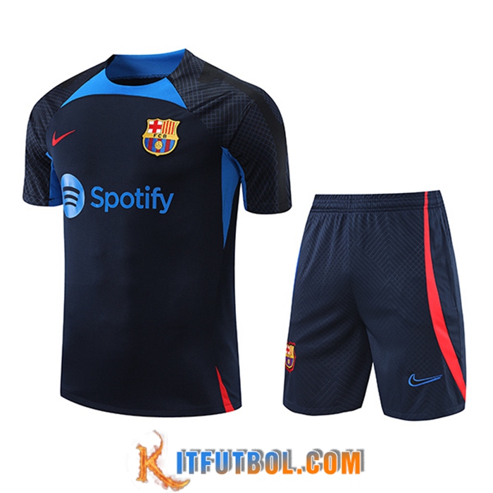 Camiseta Entrenamiento + Cortos FC Barcelona Azul Marin 2022/2023