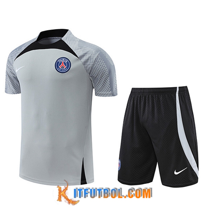 Camiseta Entrenamiento + Cortos PSG Gris 2022/2023