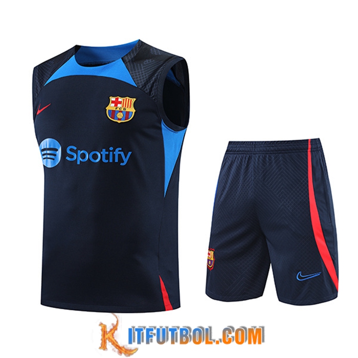 Camiseta Entrenamiento sin mangas + Cortos FC Barcelona Azul Marin 2022/2023