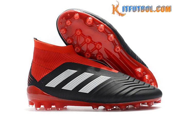 Adidas Botas De Fútbol Predator 18+AG Negro/Rojo