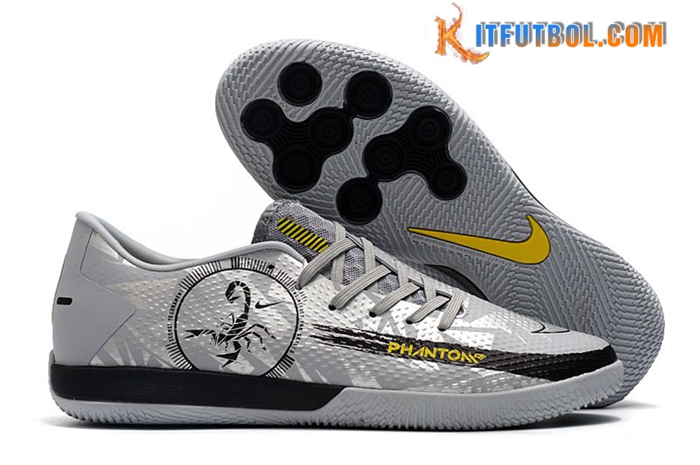 Nike Botas De Fútbol React Phantom GT Pro IC Plata