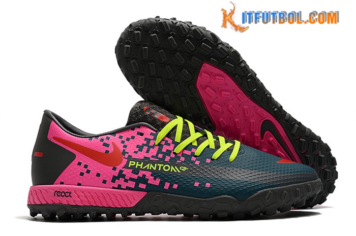 Nike Botas De Fútbol React Phantom GT Pro TF Rosa/Verde
