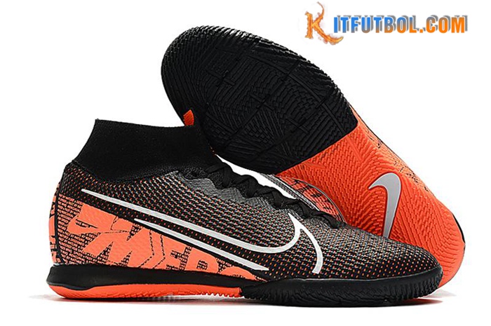 Nike Botas De Fútbol Mercurial Superfly 7 Elite MDS IC Negro/Naranja