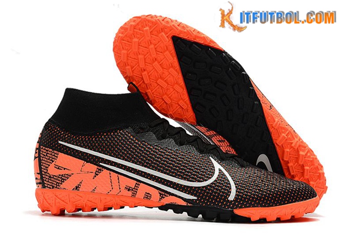 Nike Botas De Fútbol Mercurial Superfly 7 Elite MDS TF Negro/Naranja