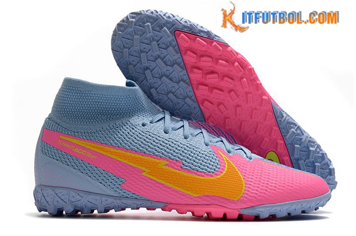 Nike Botas De Fútbol Mercurial Superfly 7 Elite MDS TF Rosa/Azul