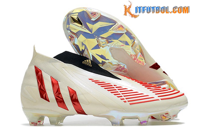 Adidas Botas De Fútbol Predator Edge+ FG Blanco/Rojo