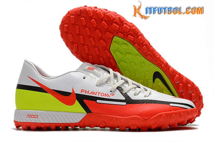 Nike Botas De Fútbol React Phantom GT2 Pro TF Naranja/Blanco
