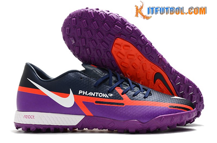 Nike Botas De Fútbol React Phantom GT2 Pro TF Violeta/Azul