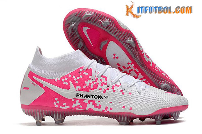 Nike Botas De Fútbol Phantom GT Elite Dynamic Fit FG Blanco/Rosa