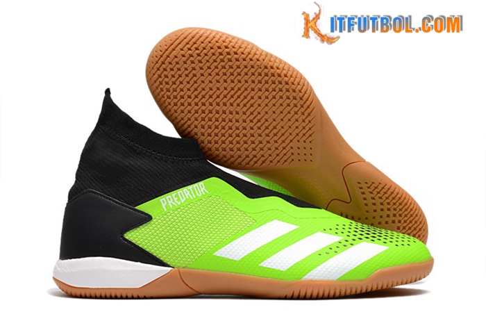 Adidas Botas De Fútbol PREDATOR 20.3 Laceless IN Verde/Negro