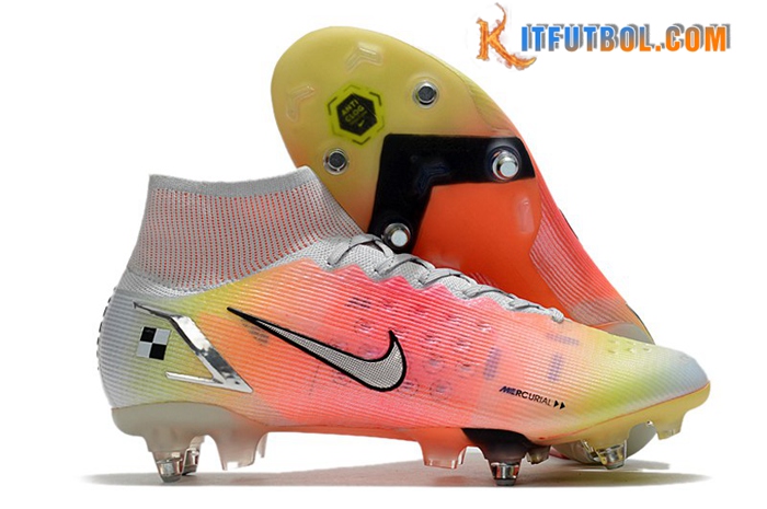 Nike Botas De Fútbol Mercurial Superfly VIII Elite SG PRO Anti Clog Rosa/Amarillo