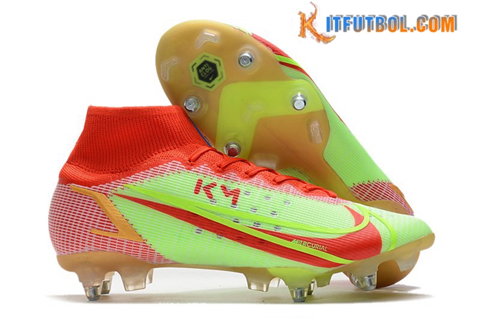 Nike Botas De Fútbol Mercurial Superfly VIII Elite SG PRO Anti Clog Rojo/Verde