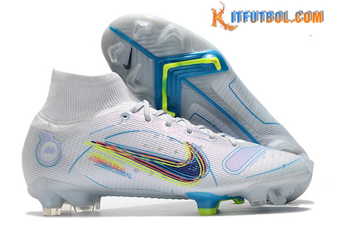 Nike Botas De Fútbol Mercurial Superfly 8 Elite FG Blanco/Azul