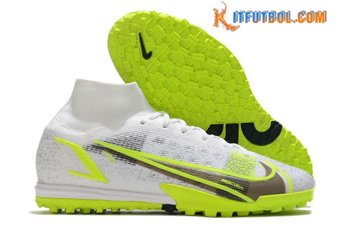 Nike Botas De Fútbol Mercurial Superfly 9 Elite TF Blanco/Amarillo