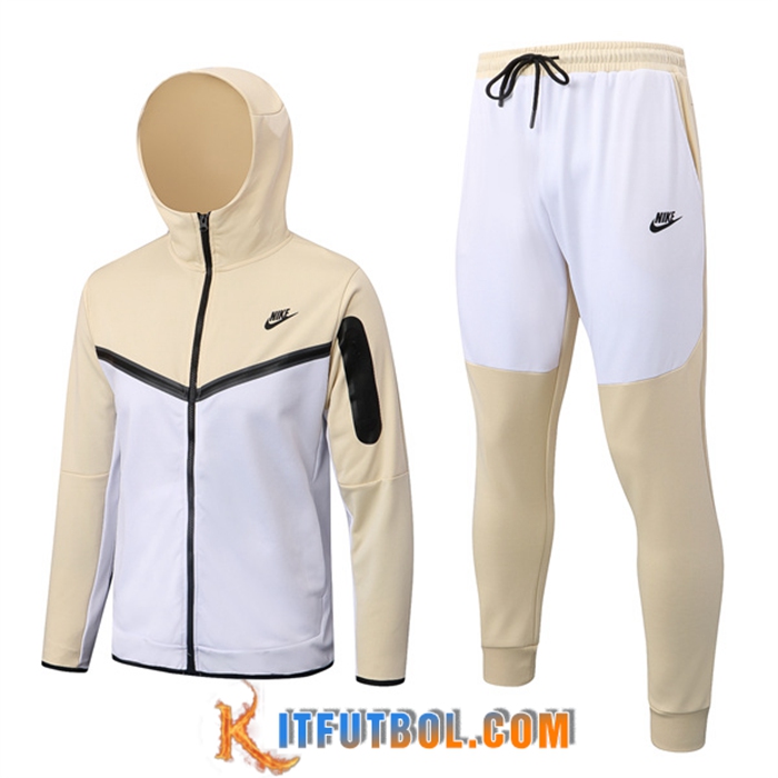 Chaqueta Con Capucha Chandal NIKE Blanco/Amarillo 2022/2023