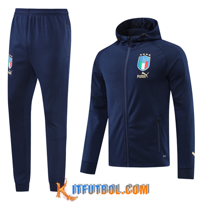 Chaqueta Con Capucha Chandal Italia Azul Marin 2022/2023