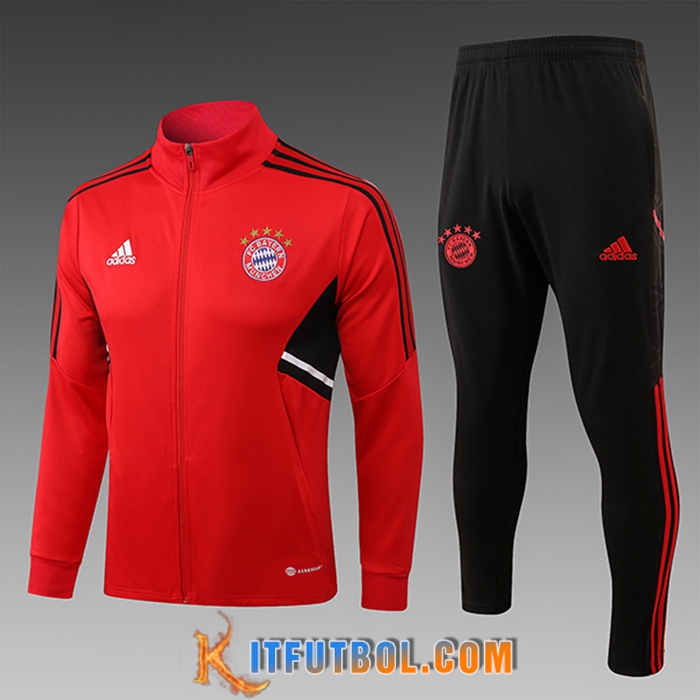 Chandal Equipos De Futbol - Chaqueta Bayern Munich Ninos Rojo 2022/2023