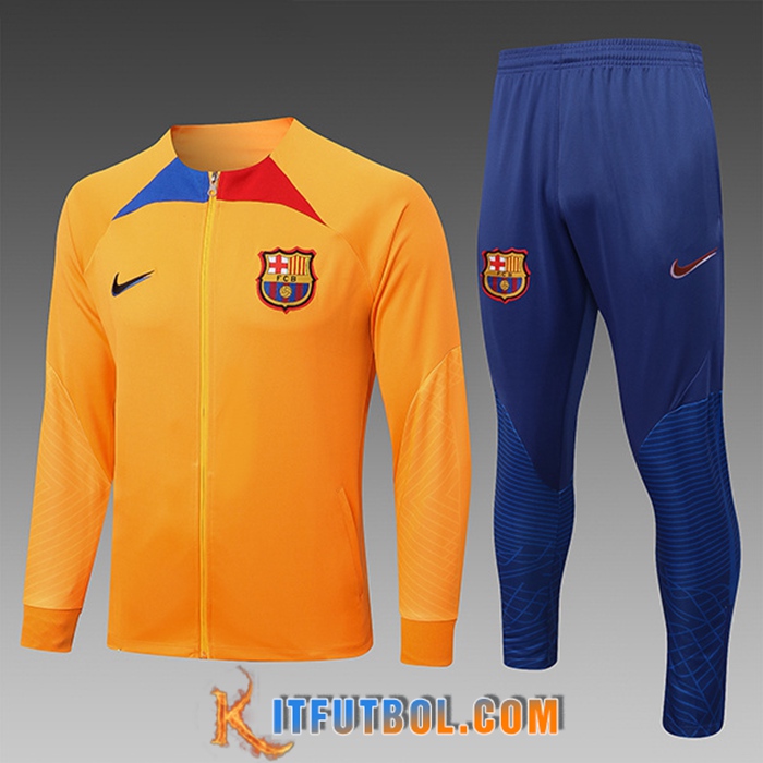 Chandal Equipos De Futbol - Chaqueta FC Barcelona Ninos Amarillo 2022/2023