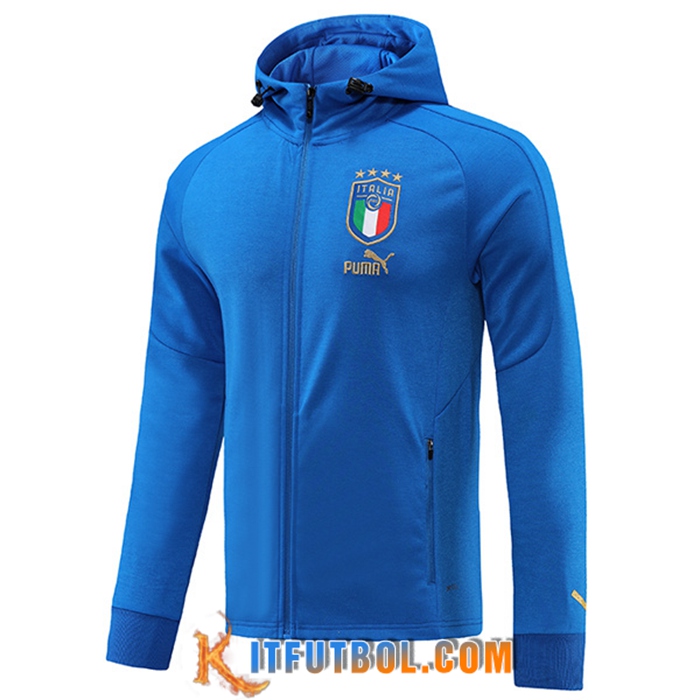 Chaqueta Con Capucha Italia Azul 2022/2023
