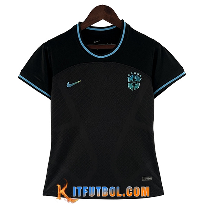 Camisetas De Futbol Brasil Mujer Negro 2022/2023