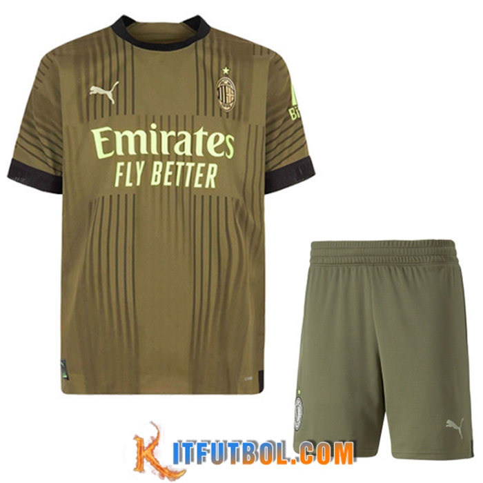 Camiseta Futbol AC Milan Tercera + Cortos 2022/2023