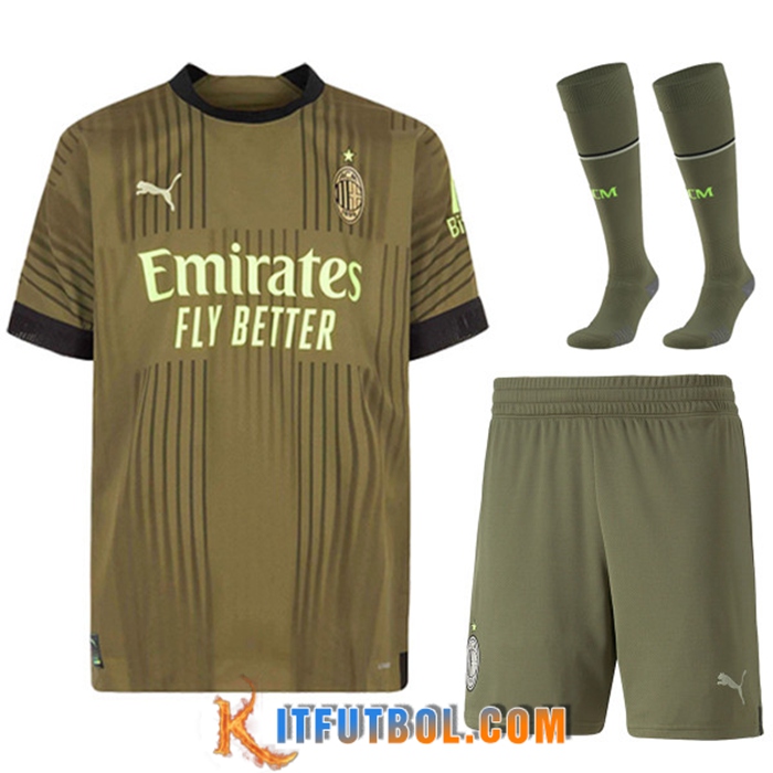 Camiseta Futbol AC Milan Tercera (Cortos + Calcetines) 2022/2023