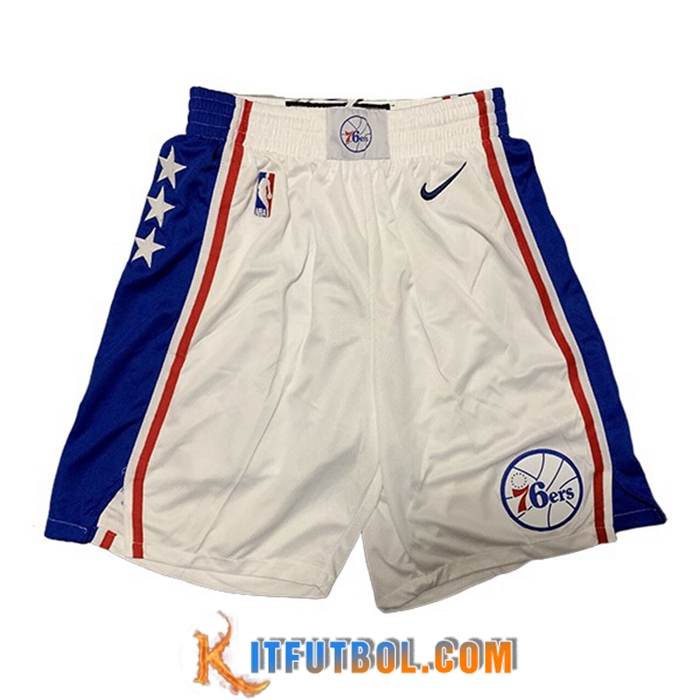 Cortos NBA Philadelphia 76ers Blanco