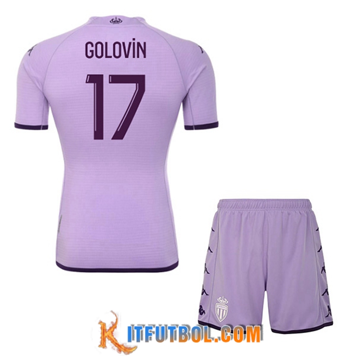 Camisetas De Futbol AS Monaco (GOLOVIN #17) Ninos Tercera 2022/2023