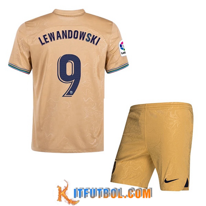 Camisetas De Futbol FC Barcelona (LEWANDOWSKI #9) Ninos Segunda 2022/2023