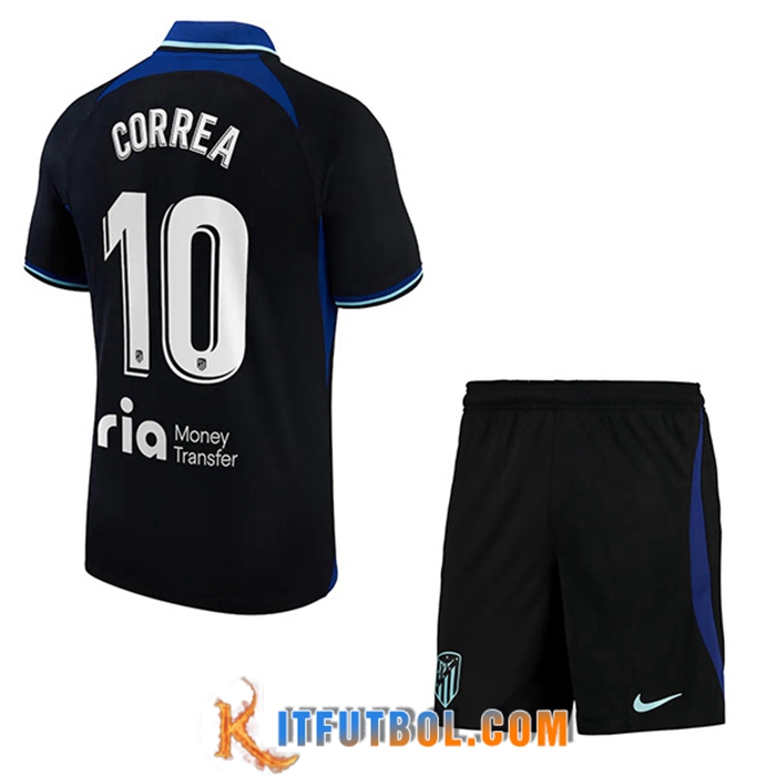 Camisetas De Futbol Atletico Madrid (CORREA #10) Ninos Segunda 2022/2023