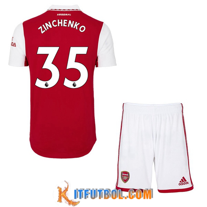 Camisetas De Futbol Arsenal (ZINCHENKO #35) Ninos Primera 2022/2023
