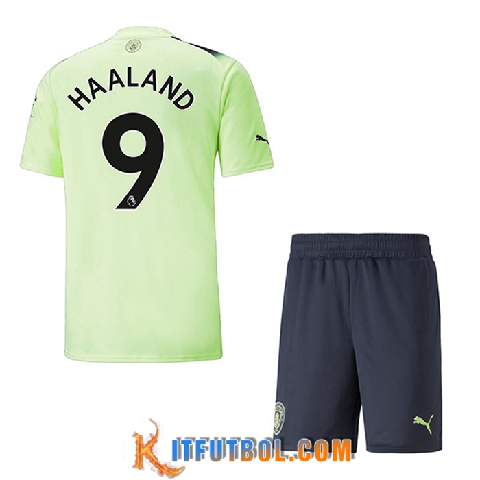 Camisetas De Futbol Manchester City (HAALAND #9) Ninos Tercera 2022/2023