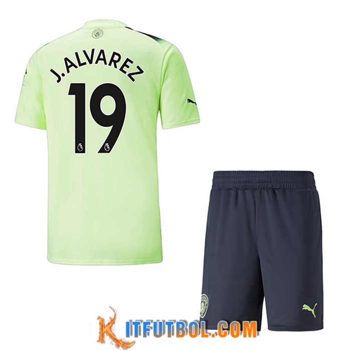 Camisetas De Futbol Manchester City (J.ALVAREZ #19) Ninos Tercera 2022/2023