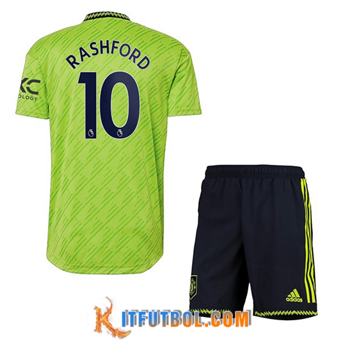 Camisetas De Futbol Manchester United (RASHFORD #10) Ninos Tercera 2022/2023