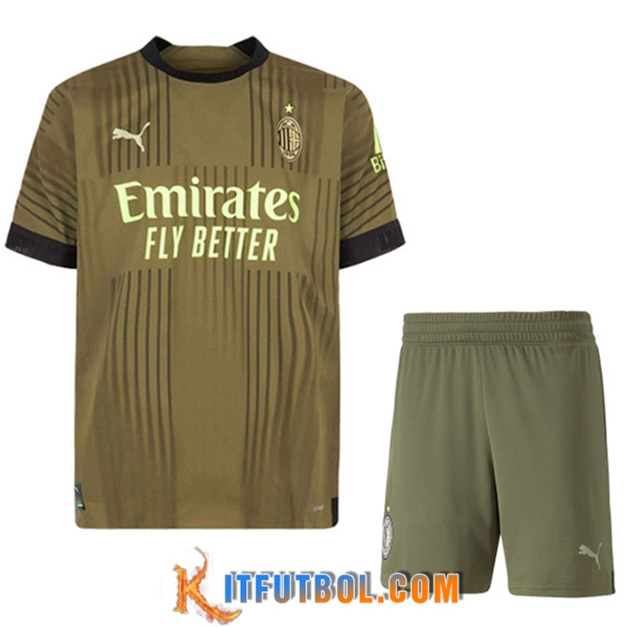 Nueva Camisetas De Futbol AC Milan Ninos Tercera 2022/2023