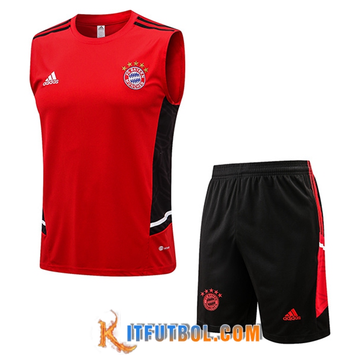 Camiseta Entrenamiento sin mangas + Cortos Bayern Munich Rojo/Negro 2022/2023