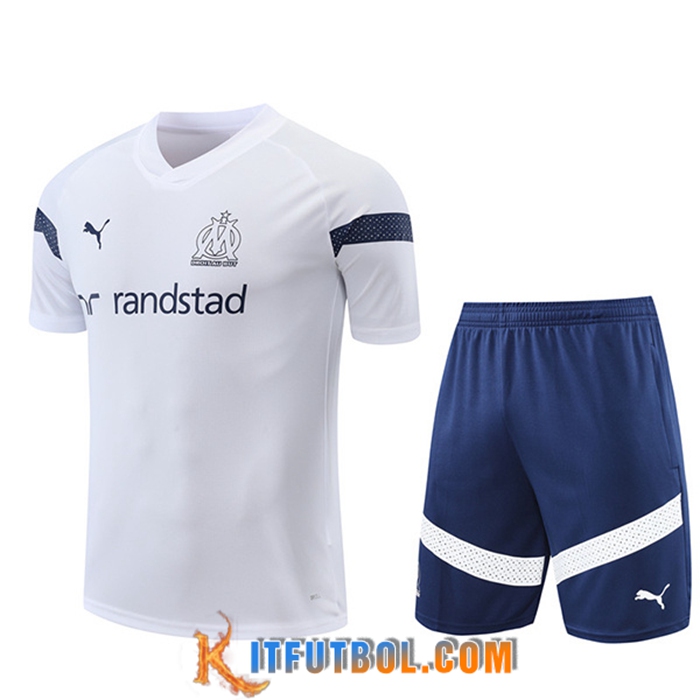 Camiseta Entrenamiento+ Cortos Marsella Blanco 2022/2023
