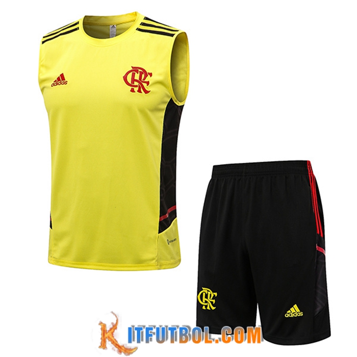 Camiseta Entrenamiento sin mangas + Cortos Flamenco Amarillo 2022/2023