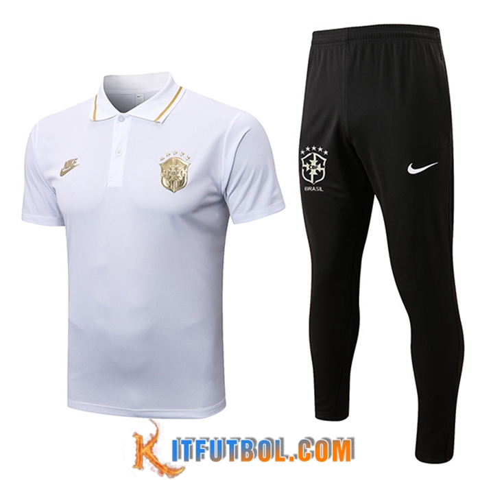 Camiseta Polo Brasil Blanco 2022/2023