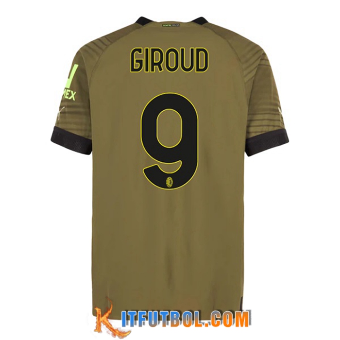 Camisetas De Futbol AC Milan (GIROUD #9) 2022/2023 Tercera