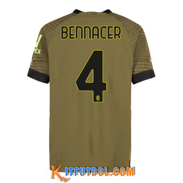 Camisetas De Futbol AC Milan (BENNACER #4) 2022/2023 Tercera
