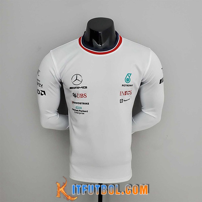 T-Shirt Manga Larga F1 Mercedes Benz Team Blanco 2022
