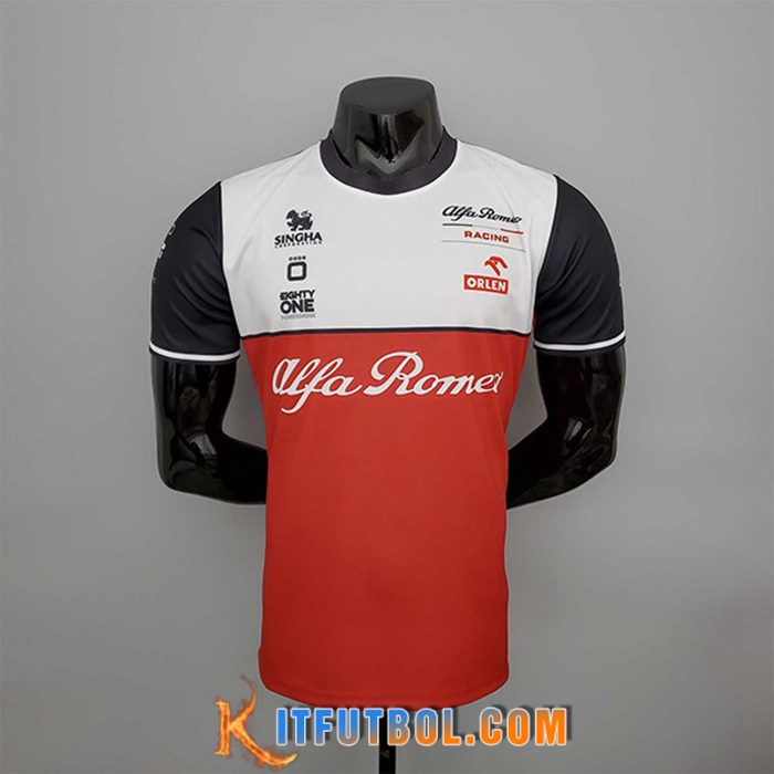 T-Shirt F1 Alfa Romeo Team Blanco/Rojo 2022