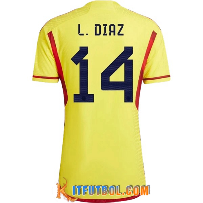 Camiseta Equipo Nacional Colombia (L. DIAZ #14) 2022/2023 Primera