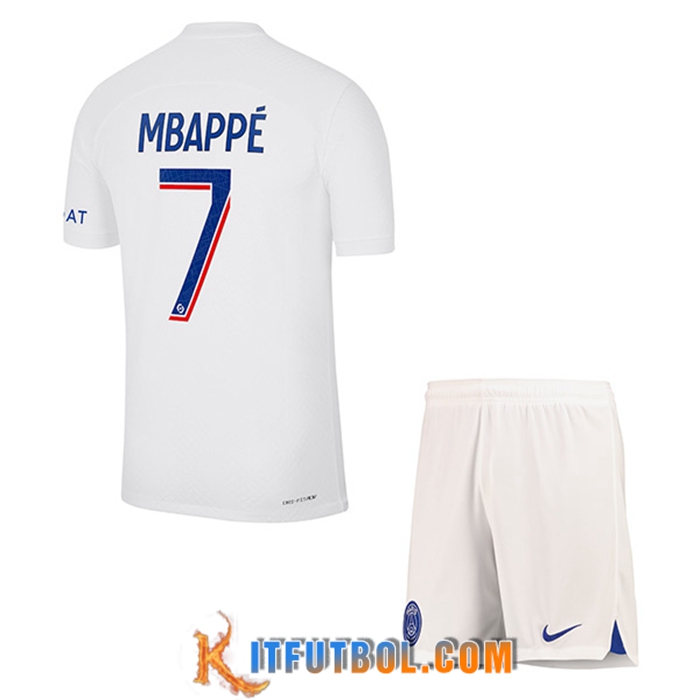 Camisetas De Futbol PSG (MBAPPÉ #7) Ninoss Tercera 2022/2023