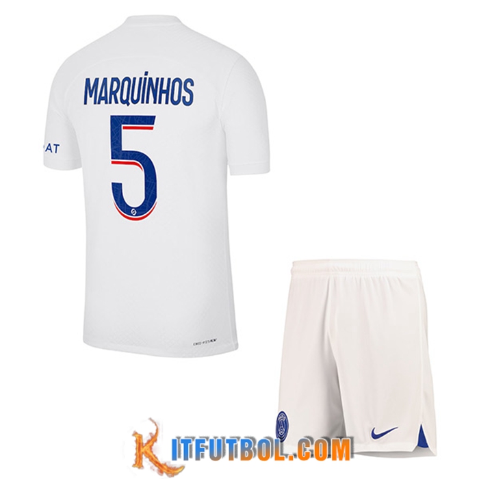 Camisetas De Futbol PSG (MARQUINHOS #5) Ninoss Tercera 2022/2023